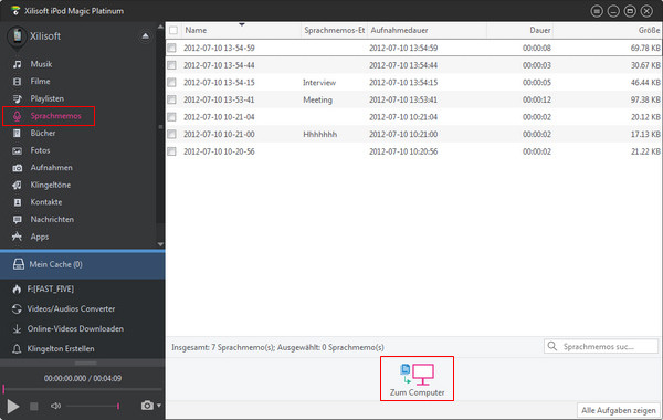 Inkompatible Multimediadateien zum iPod/iTunes senden