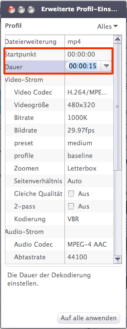Video auf iPod unter Mac OS