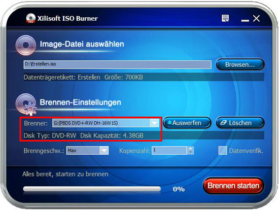 ISO oder CD/DVD Image File brennen Anleitung